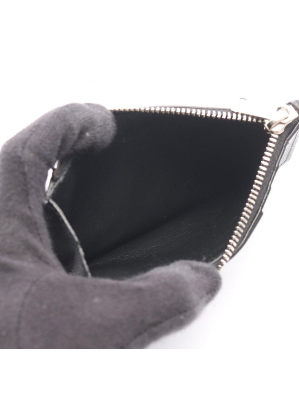 Saint Laurent Paris Coin Purse Fragment Zip Pouch Black Leather Case - Picture 3 of 7